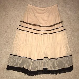 Brand new brown and cream tiered tulle skirt